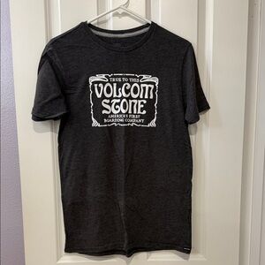 Volcom Charcoal Tee with White Graphic